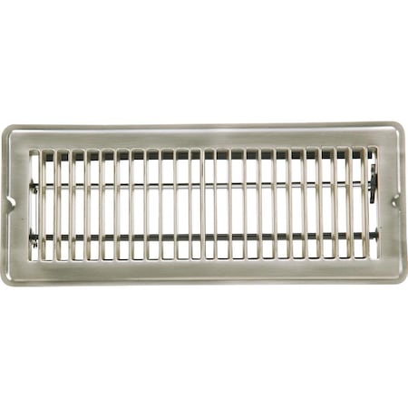 Home Impressions 4 In. x 12 In. Satin Nickel Steel Floor Register 1FL0412SN-NH